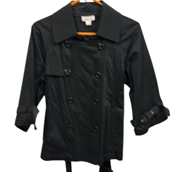 Robin Howe Black Buckle Belted 3 Quarter Sleeve Double Breasted Jacket Womens S - Picture 5 of 10